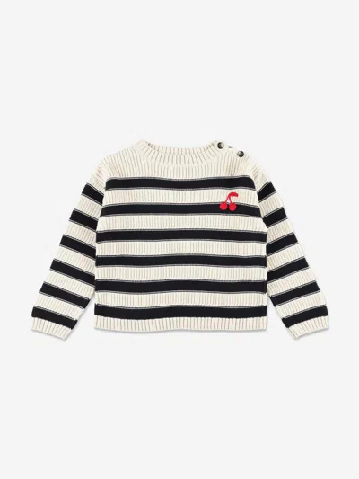 Bonpoint Kids'  Girls Striped Ereni Jumper In White