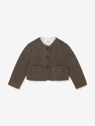 Bonpoint Kids' Tabitha Teddy Jacket In Brown