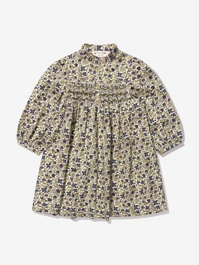 Bonpoint Babies'  Girls Tamsin Smocked Dress In Beige