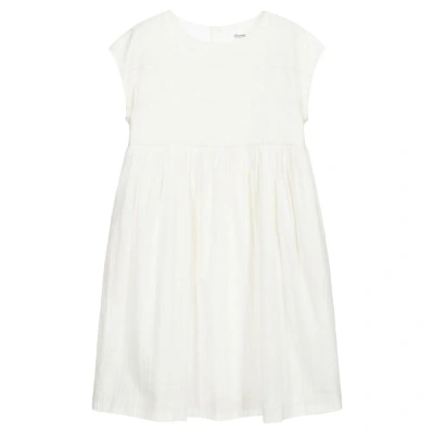 Bonpoint Girls Teen Ivory Cotton Dress In White