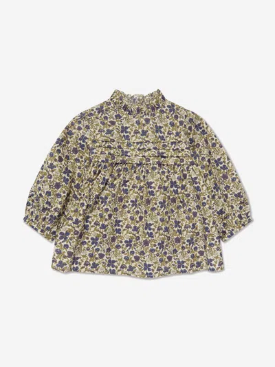 Bonpoint Kids' Girls Tess Floral Blouse In Beige