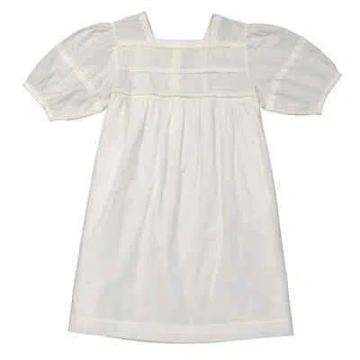 Pre-owned Bonpoint Girls White Lait Embroidered Cotton Voile Dress