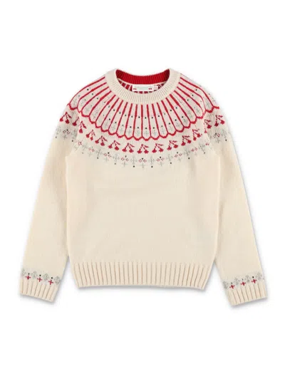 Bonpoint Girls Wool Sweater In Beige