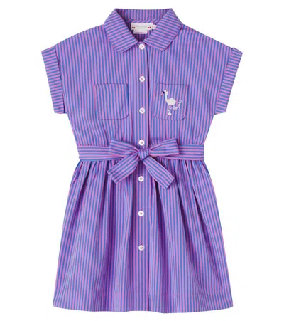 BONPOINT GISELE STRIPED COTTON SHIRT DRESS
