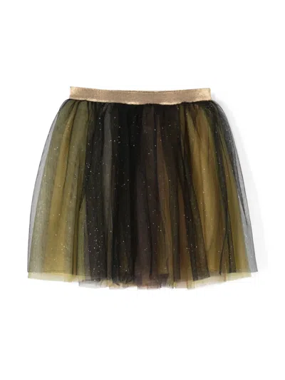 Bonpoint Kids' Glitter Tulle Skirt In Black