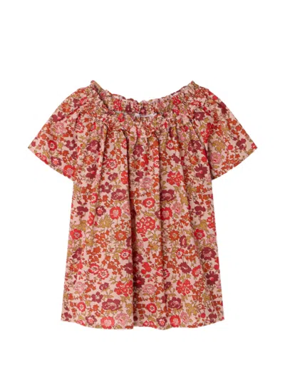 Bonpoint Kids' Goldia Bluse Mit Blumen In Brown