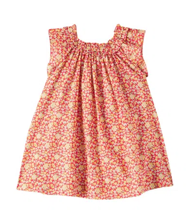 Bonpoint Goldina Ruffled Cotton Dress In Multicoloured