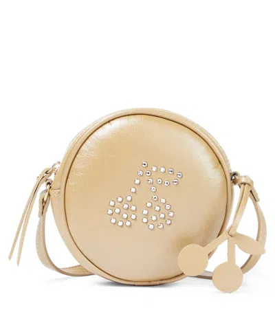 Bonpoint Kids' Gomette Embellished Leather Shoulder Bag In Neutral