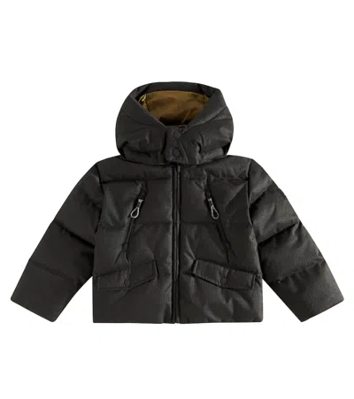 Bonpoint Kids' Gordon Quilted Herringbone Down Jacket In Fougere