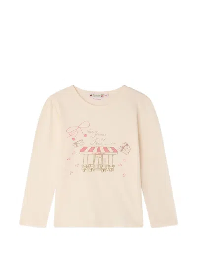 Bonpoint Gracieuse Graphic-print Long-sleeve T-shirt In Multi