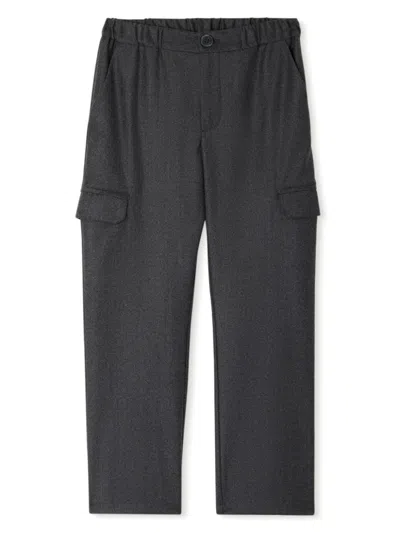 Bonpoint Kids' Grant Wool Cargo Trousers In Black