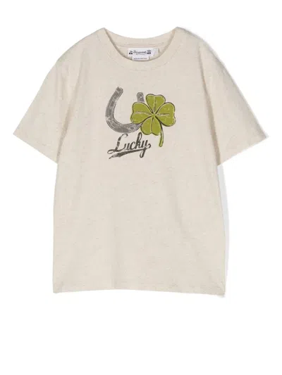 Bonpoint Kids' Graphic Print Short-sleeve T-shirt In Nude