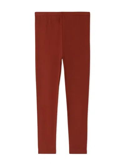 Bonpoint Kids' Graylinn Organic-cotton Leggings In Brown