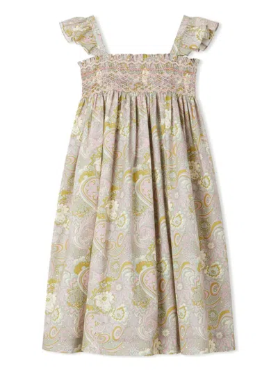 Bonpoint Kids' Frances 棉连衣裙 In Neutrals