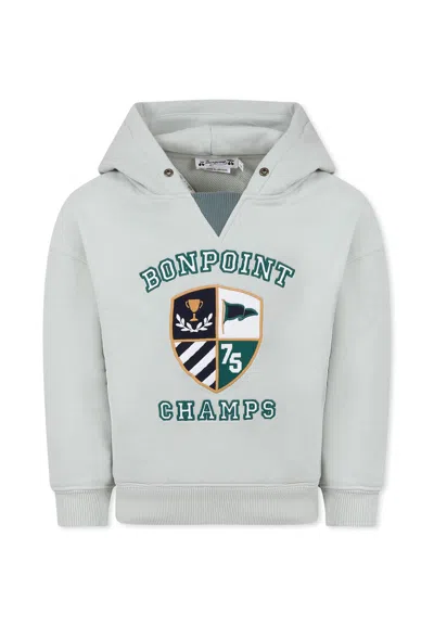 Bonpoint Kids' Green Sweatshirt For Boy With Logo