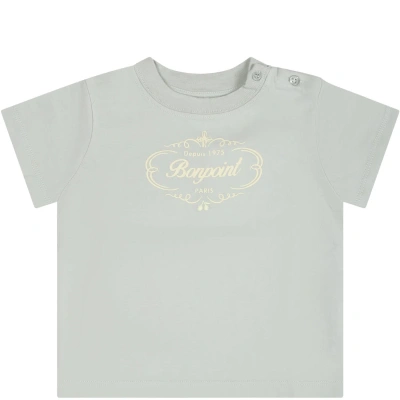 Bonpoint Green T-shirt For Baby Kids With Logo