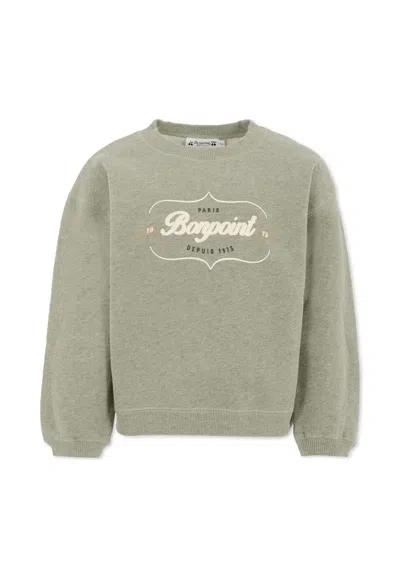 BONPOINT GREY SWEATSHIRT FOR BOY WITH LOGO