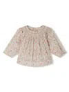 Bonpoint Baby Girls Griotte Smocked Blouse In Multicolour