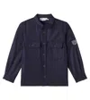 Bonpoint Gustave Pinstripe Wool Overshirt In Blue