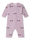 Bonpoint Gwenda Cherry-print Wool Romper In Purple