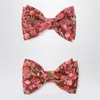 Bonpoint Hair Clips With Bow In Liberty Fabric In Red
