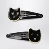 Bonpoint Hair Clips With Cat In Black