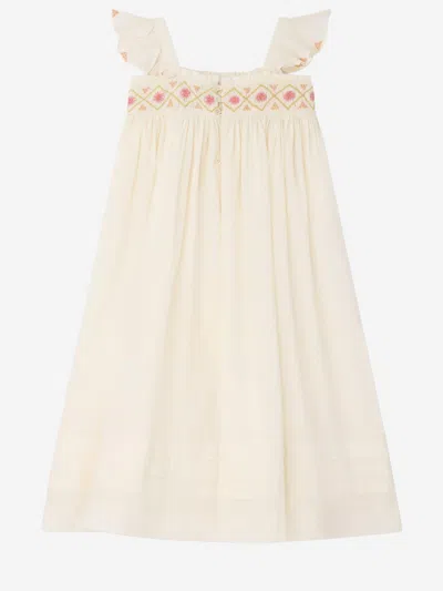 Bonpoint Hand-embroidered Smocking Dress In Neutral