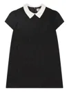Bonpoint Heart-pattern Collared Dress In Black