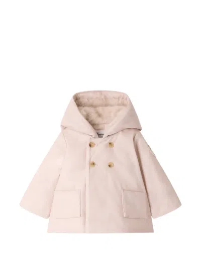 Bonpoint Babies' Herringbone Faux-fur-trim Coat In Neutrals
