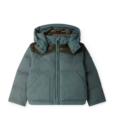Bonpoint Kids' Hooded Puffer Jacket In Green