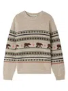 Bonpoint Intarsia-knit Wool Jumper In Neutrals