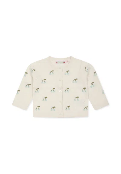 Bonpoint Ivory Cardigan For Baby Girl With Cherries