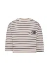 Bonpoint Ivory Sweatshirt For Girl With Camera In White
