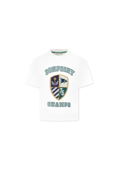 Bonpoint Kids' Ivory T-shirt For Boy With Logo