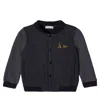 Bonpoint Jaber Cotton Fleece Varsity Jacket In Blue