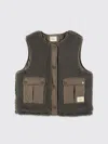 Bonpoint Reversible Teddy And Nylon Brown Gilet In Blue