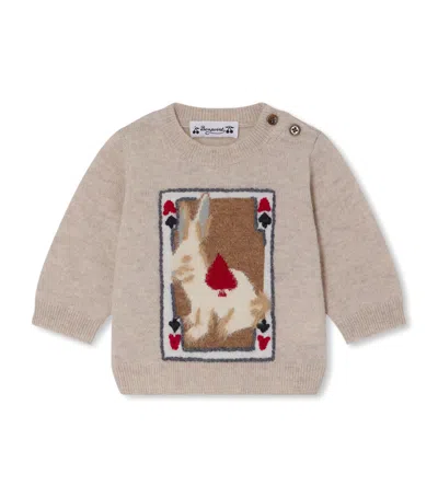 Bonpoint Kids' Jacquard Almire Rabbit Sweater In Neutral