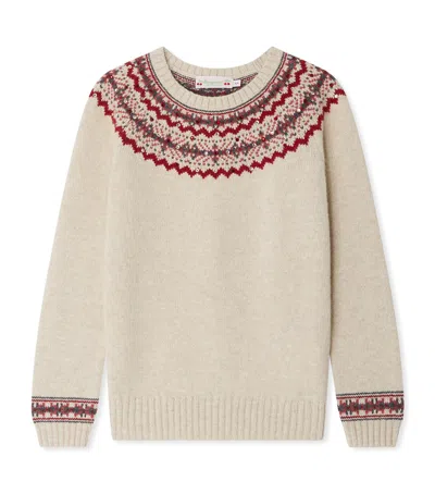Bonpoint Kids' Jacquard Rhinestone-detail Jamon Sweater In Neutral