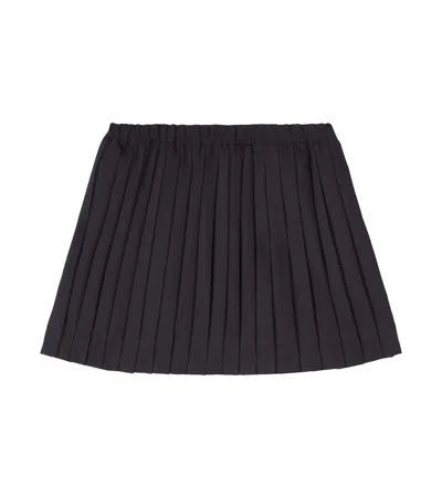 Bonpoint Kids' Jais Pleated Cotton Twill Skirt In Black