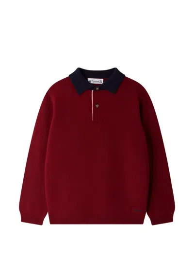 Bonpoint Kids' Jameson Wool Sweater In Red