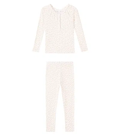 Bonpoint Kids' Janae Printed Cotton Pajamas In Pink
