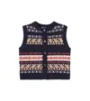 Bonpoint Wool-blend Jonia Sleeveless Cardigan In Blue