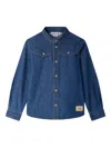 Bonpoint Jared Button-placket Denim Shirt In Blue