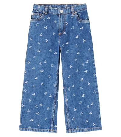 Bonpoint Kids' Jasmina Printed Straight Jeans In Blue