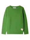 Bonpoint Jason Elbow-patch Wool Sweater In Green