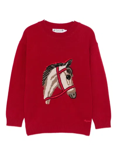 Bonpoint Kids' Jason Horse-graphic Top In Red