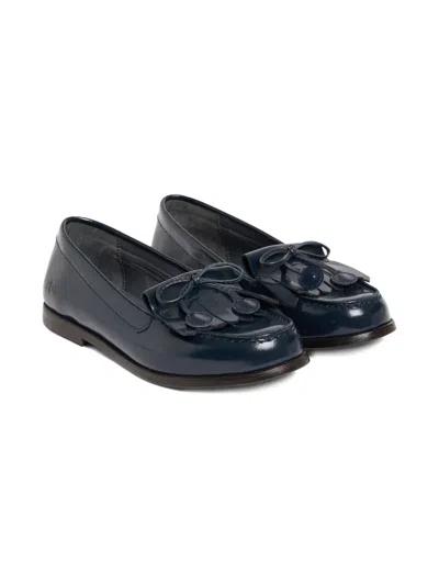Bonpoint Kids' Jazz Fringed Leather Loafers In Blue