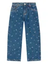 Bonpoint Cherry Embroidery Jeans In Blue
