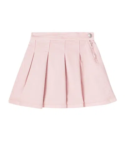 Bonpoint Kids' Jedda Pleated Denim Skirt In Pink