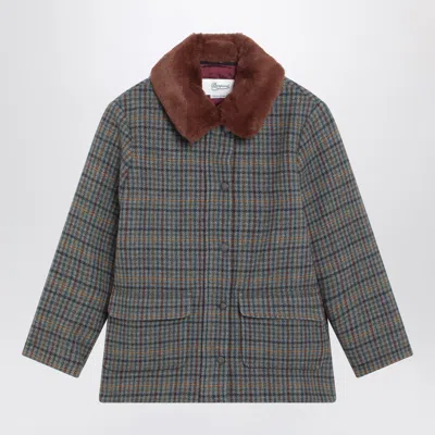 BONPOINT JOAO QUILTED WOOL COAT WITH CHECKED PATTERN